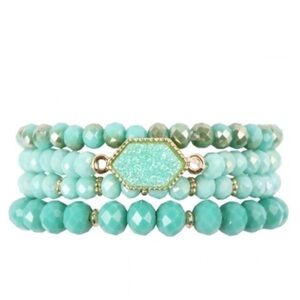 🆕Mint Druzy Beaded Bracelet Set